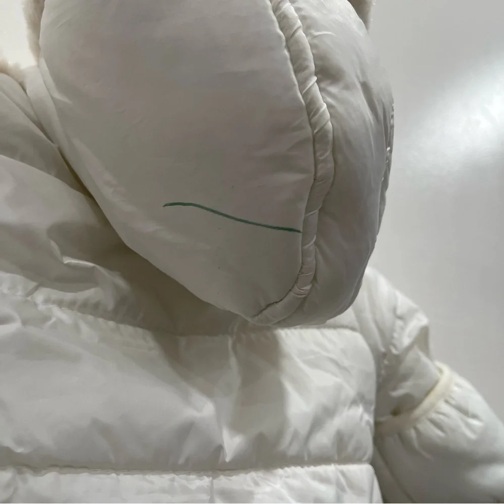 Jessica Simpson Faux Fur Peplum Puffer Hooded Snow Suit White 3/6 Months